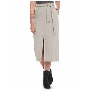 Free People Beige Midi Skirt